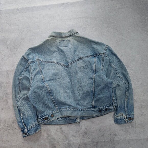 Light Wash Denim Jacket Vintage Faded Blue - Picture 4 of 4